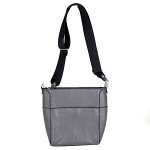 Treasure & Bond Gray Pebbled Leather Crossbody Bag